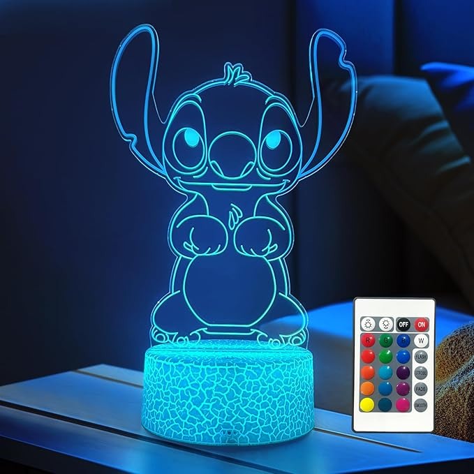 Cool Night Light,16 Color Night Light,3D LED Lamp with Smart Remote Control