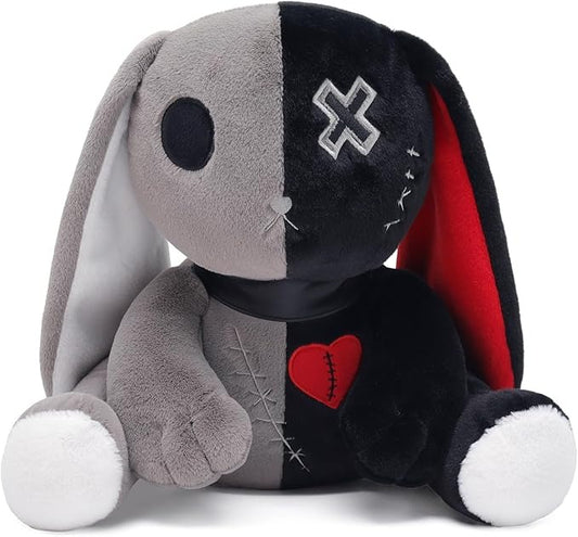 Gray Goth Bunny Plush Rabbit