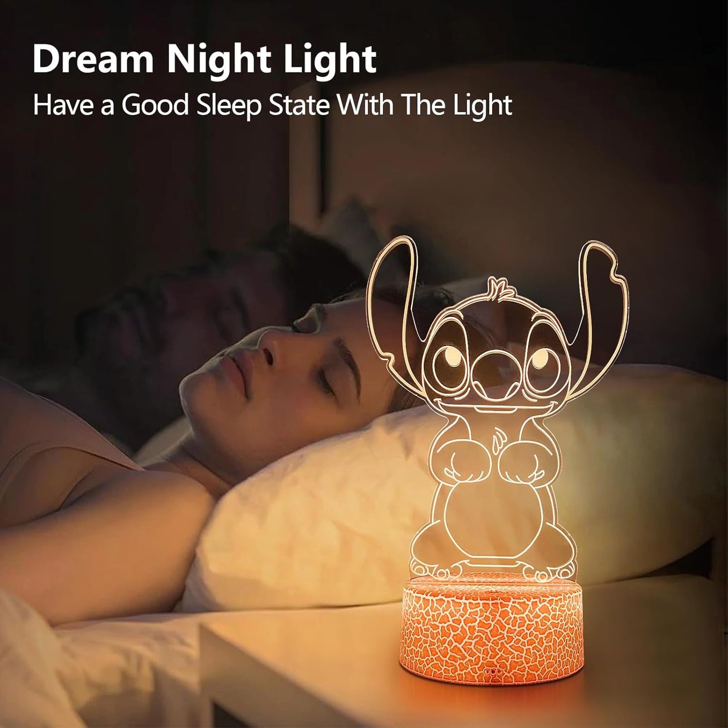 Cool Night Light,16 Color Night Light,3D LED Lamp with Smart Remote Control