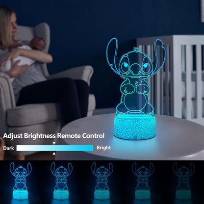 Cool Night Light,16 Color Night Light,3D LED Lamp with Smart Remote Control