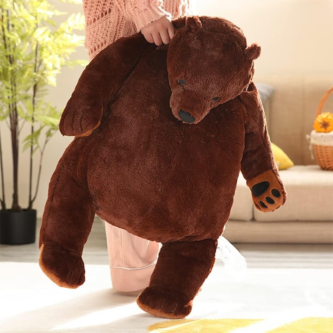 Huge Black Bear Plush, 60cm Giant Stuffed Bear Soft Toy