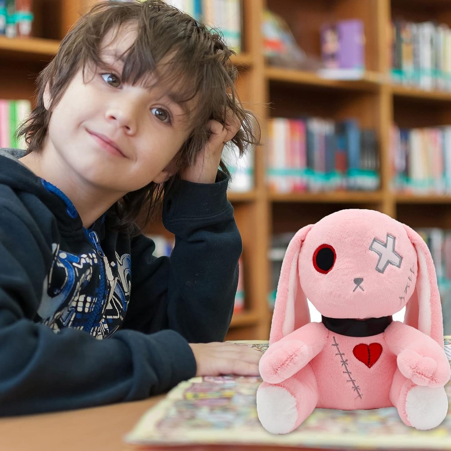 Pink Goth Bunny Plush Rabbit