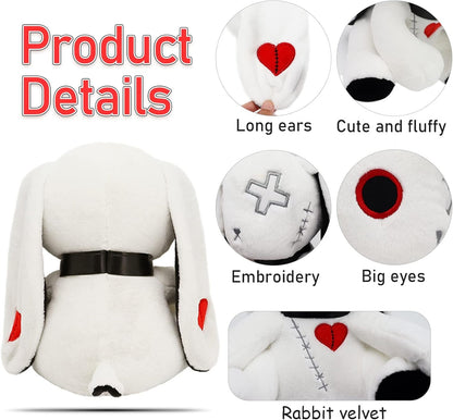 White Goth Bunny Plush Rabbit – Horror Stuffed Animal